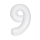 Fooliumist õhupall number "9", valge (86.3 cm)