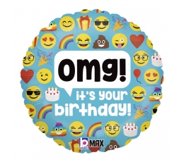 Fooliumist õhupall "OMG Emoji birthday" (46 cm)