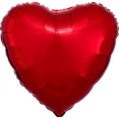 Fooliumist õhupall "Punane süda" (43 cm)