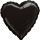  Fooliumist õhupall-süda, must (43 cm)