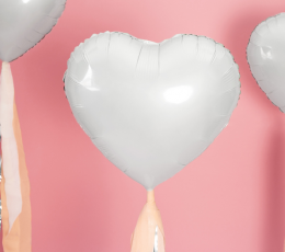  Fooliumist õhupall-süda, valge (45 cm) 2