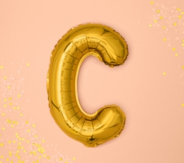 Fooliumist õhupall-täht "C", kuldne (35 cm) 1