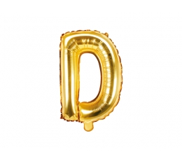 Fooliumist õhupall-täht "D", kuldne (35 cm)