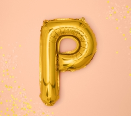   Fooliumist õhupall-täht "P", kuldne (35 cm) 1
