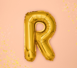   Fooliumist õhupall-täht "R", kuldne (35 cm) 1
