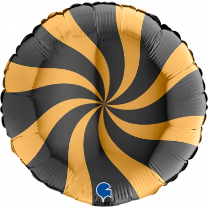  Fooliumist õhupall "Vurr", must kuldsega (46 cm)