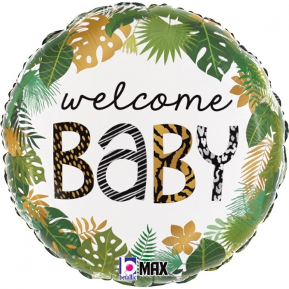 Fooliumist õhupall "Welcome Baby jungle" (43 cm)
