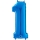 Fooliumist õhupalli number "1", sinine (66 cm)