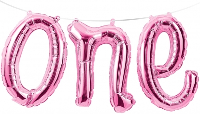  Fooliumist õhupallide vanik "One", roosa