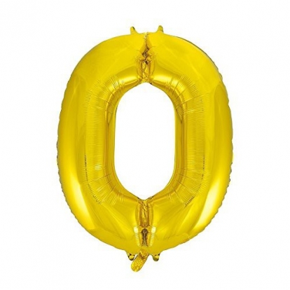  Fooliumist õhupall "0", kuldne (85 cm)