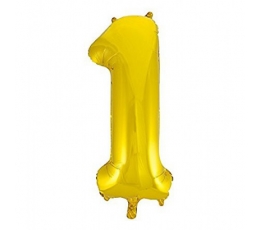 Fooliumist õhupall "1", kuldne (85 cm)