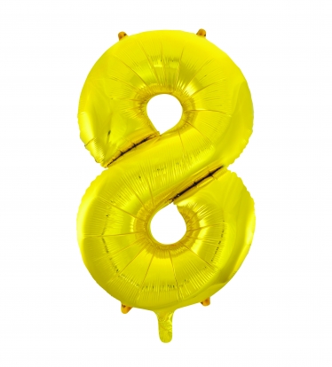 Fooliumist õhupall "8", kuldne (85 cm)