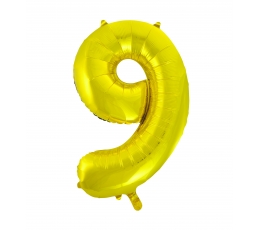 Fooliumist õhupall "9", kuldne (85 cm)