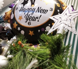 Fooliumist õhupall "Happy New Year- kell" (76x88 cm) 1