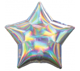 Fooliumist õhupall  "Hõbedane täht" (45 cm), holograafiline