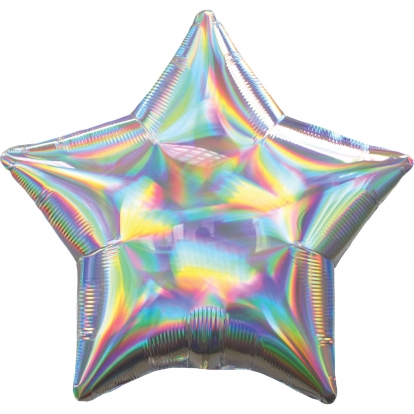 Fooliumist õhupall  "Hõbedane täht" (45 cm), holograafiline