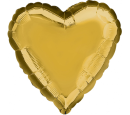 Fooliumist õhupall  "Süda", kuldne (43cm) 