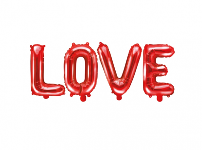 Fooliumist õhupallide komplekt "Love", punane (140x35 cm)
