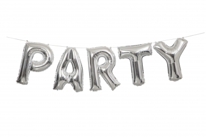 Fooliumist õhupallide komplekt  "Party", hõbedane (35 cm)