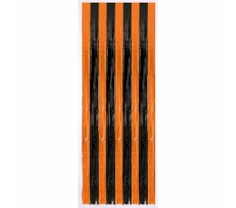  Fooliumkardin-vihm, oranž-must (243 x 91 cm)