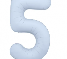 Fooliumõhupall „5“, pastelne helesinine (85 cm)