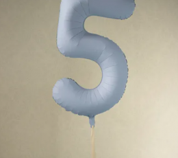 Fooliumõhupall „5“, pastelne helesinine (85 cm) 1