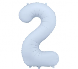 Fooliumõhupall „2“, pastelne helesinine (85 cm)