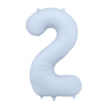 Fooliumõhupall „2“, pastelne helesinine (85 cm)