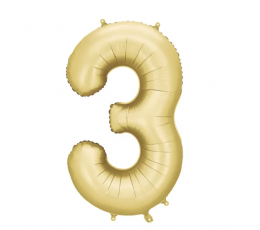 Fooliumõhupall „3“, mattkuldne (86 cm)