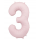 Fooliumõhupall „3“, pastellroosa (85 cm)