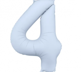 Fooliumõhupall „4“, pastelne helesinine (85 cm)