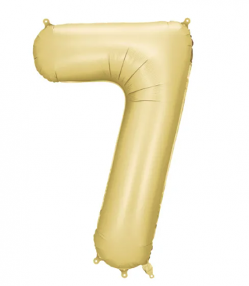 Fooliumõhupall „7“, mattkuldne (86 cm)