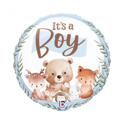Fooliumõhupall „It's a Boy – Metsaloomad“ (46 cm)