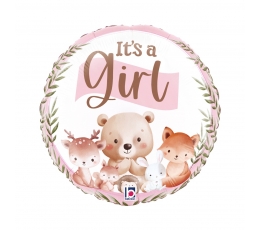 Fooliumõhupall „It's a Girl – Metsaloomad“ (46 cm)