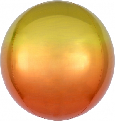  Fooliumõhupall-orbz, kollakasoranž ombre (38 cm)