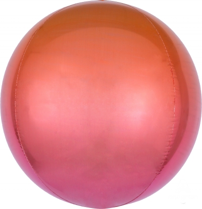  Fooliumõhupall-orbz, punane-oranž ombre (38 cm)