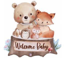 Fooliumõhupall „Welcome Baby – Metsaloomad“ (86 cm)