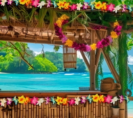 Hawaii lillede vanik, värviline (3 m) 2