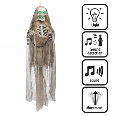 Interaktiivne dekoratsioon "Rohelsilmne skelett" (183cm) 2