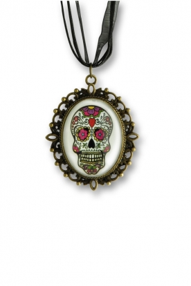 Kaelakee-medaljon "Day of the Dead"