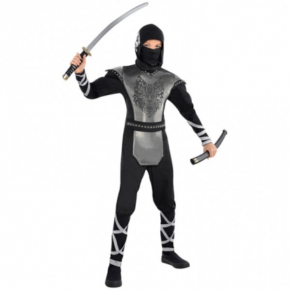 Karnevali kostüüm "Ninja / must" (162-174 cm)