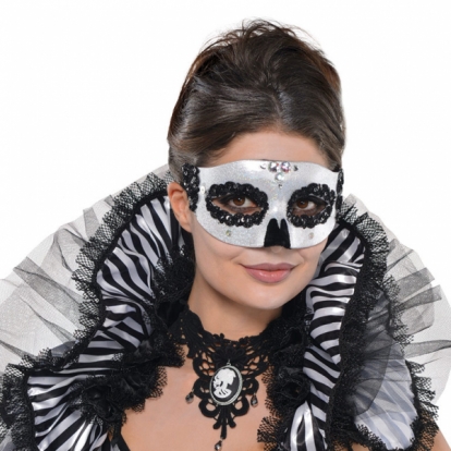 Karnevalimask, must-valge