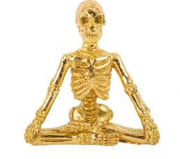 Kaunistus "Istuv skelett", kuldne (7,3x7,5 cm)