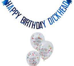 Kaunistuste komplekt "Happy Birthday Dickhead"