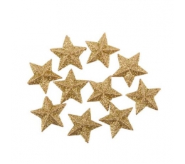 Kleebised 3D kaunistused "Kuldsed tähed" (10 tk./2,5 cm)