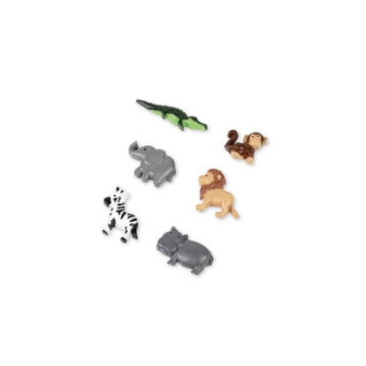 Kleebitavad 3D dekoratsioonid "Džungli loomad" (6 tk./ 3,5 cm)