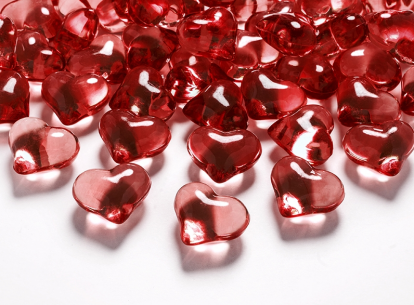  Konfetid - kristallid "Punased südamed" (30 tk / 21 mm
