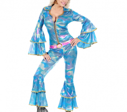 Kostüüm-kombinesoon "70's Disco style",helesinine (M)