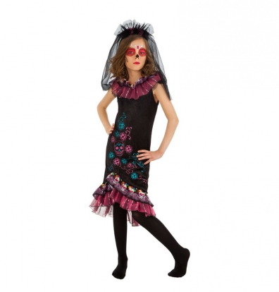 Kostüüm tüdrukutele "Day of the Dead" (128 cm)
