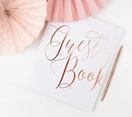 Külalisteraamat „Guest Book“, valge/roosakaskuldne 1 Külalisteraamat „Guest Book“, valge/roosakaskuldne 1